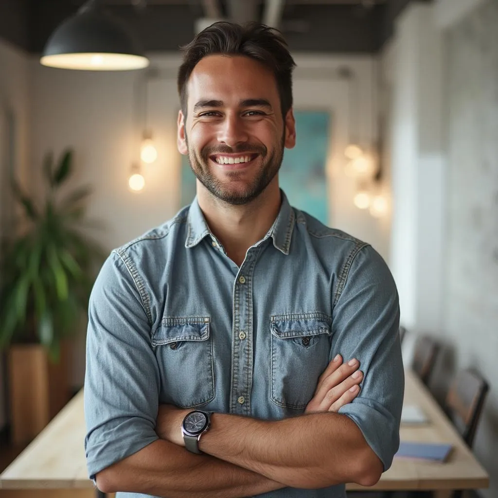 Emprendedor sonriendo